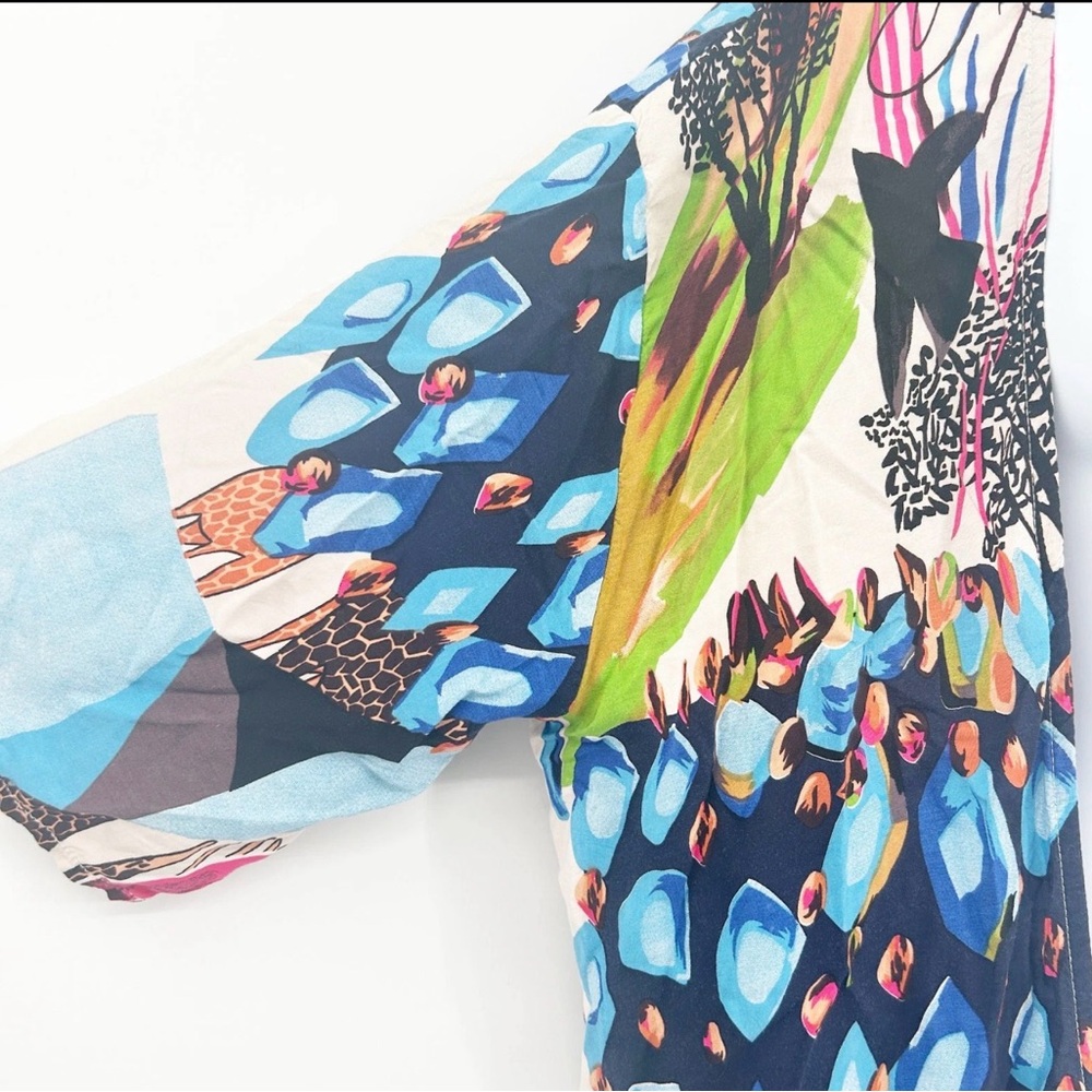 Multi-Color Patterned Duster Kimono - Picture 4 of 7